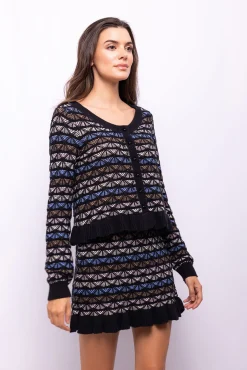 Object Camisolas-Malha de folho com casaco de malha Preto