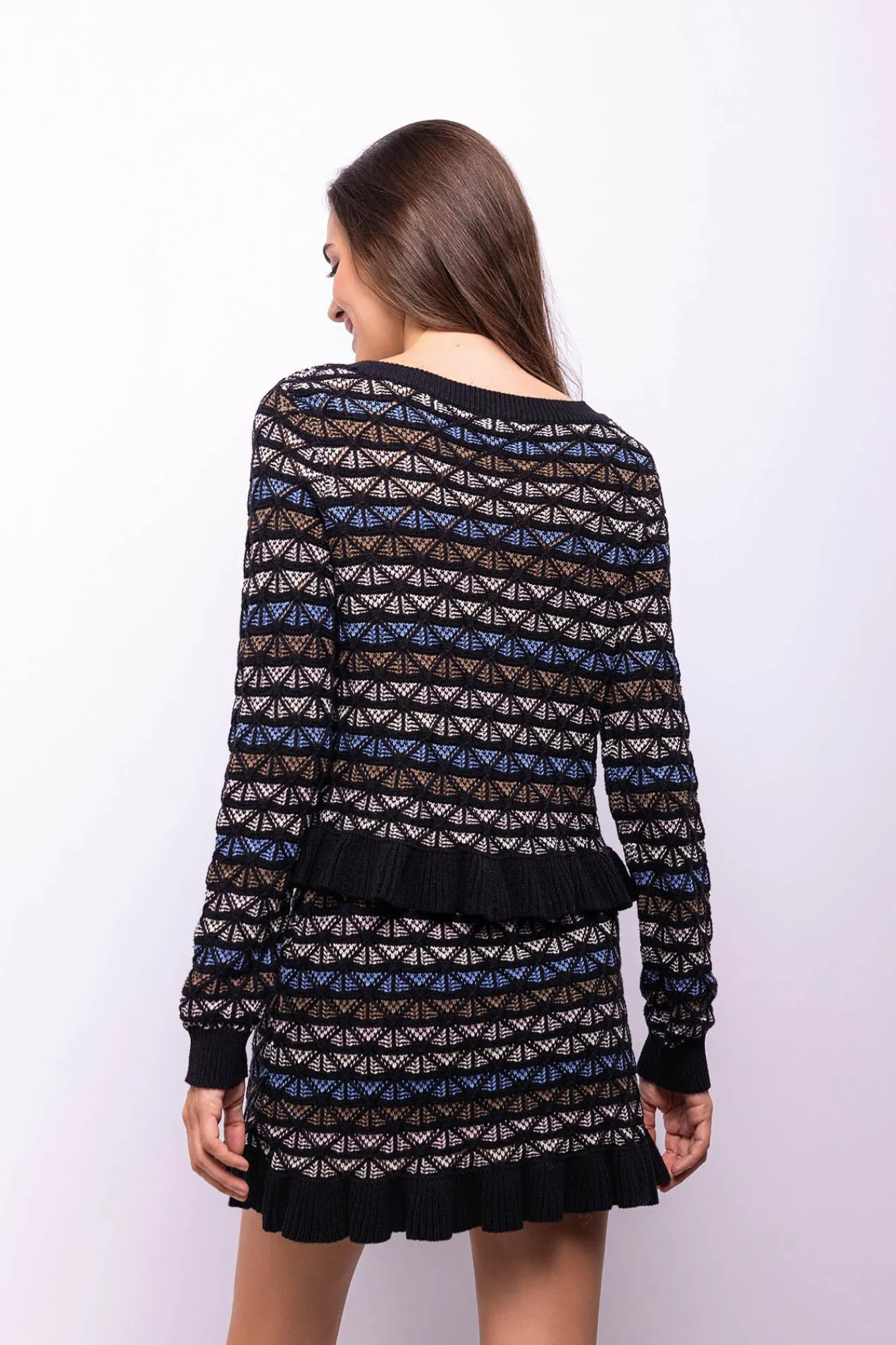 Object Camisolas-Malha de folho com casaco de malha Preto