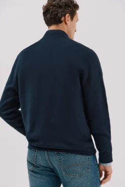 Cortefiel Camisolas-Malha de natal em malha de algodão Azul