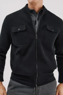 Cortefiel Camisolas-Malha de natal em malha de algodão Preto