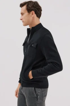 Cortefiel Camisolas-Malha de natal em malha de algodão Preto