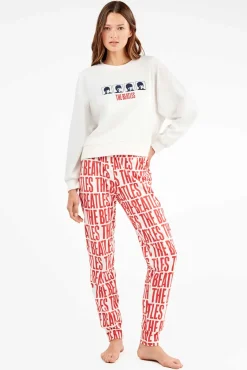 Gisela Pijamas-Malha de pijama de malha entrelaçada dos Beatles bege