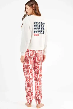 Gisela Pijamas-Malha de pijama de malha entrelaçada dos Beatles bege