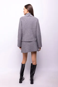 Object Saias-Malha de saia canelada Cinzento