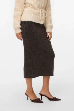 Vero Moda Saias-Malha midi de saia Castanho