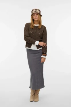 Vero Moda Saias-Malha midi de saia Cinzento
