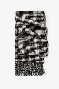 Vilanova Cachecol-Manta de cachecol pied-de-poule Preto