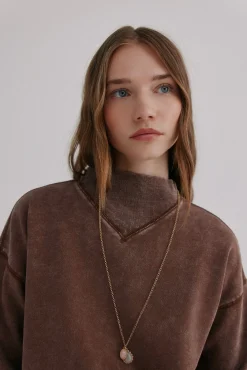 Hoss Intropia Sweatshirts-Manuela. Sweatshirt com efeito lavado Castanho