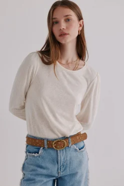 Hoss Intropia T-Shirts-Margot. Camiseta manga manga Beige