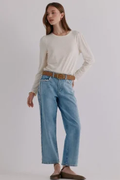 Hoss Intropia T-Shirts-Margot. Camiseta manga manga Beige