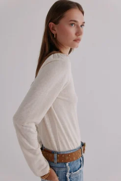 Hoss Intropia T-Shirts-Margot. Camiseta manga manga Beige