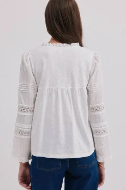 Hoss Intropia T-Shirts-Marina. T-shirt bordada Branco