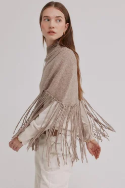 Hoss Intropia Sobretudos-Marta. Capa de malha com franjas Beige