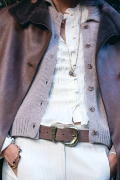 Hoss Intropia Joalharia E Bijuteria-Matilda. Colar longo de pedra natural Dourado