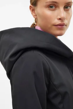 Vero Moda Sobretudos|Casacos-Medidas do sobretudo efeito neoprene Preto