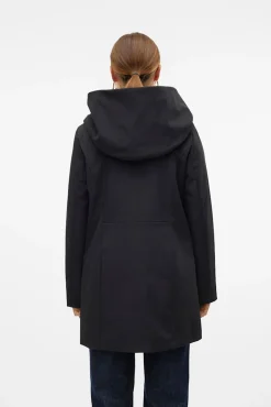 Vero Moda Sobretudos|Casacos-Medidas do sobretudo efeito neoprene Preto