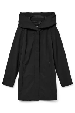 Vero Moda Sobretudos|Casacos-Medidas do sobretudo efeito neoprene Preto