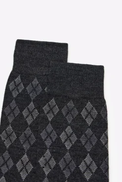 Cortefiel Meias-Meia de lã com losangos Cinzento