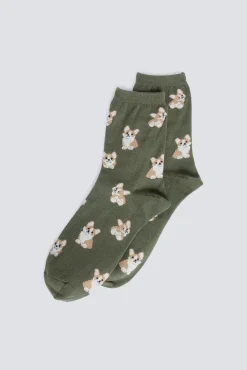 Springfield Meias-Meia de lebre longa Caqui escuro