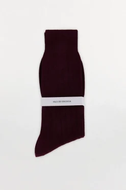 Pedro del Hierro Meias|Fatos-Meia lisa vestir Bordeaux