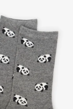 Cortefiel Meias-Meia longa de urso panda Cinzento