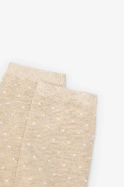 Cortefiel Meias-Meia longa mini bolinhas Castanho