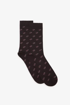 Cortefiel Meias-Meia micro-padronizada Castanho