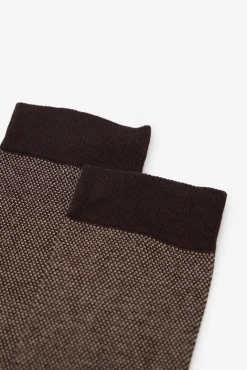 Cortefiel Meias-Meia micro-padronizada Castanho