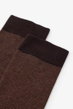 Cortefiel Meias-Meia microrriscas Castanho
