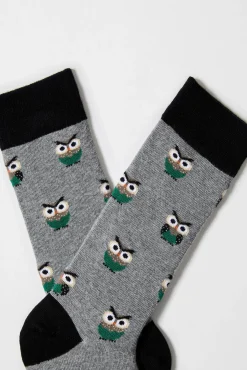 Besocks Meias-Meias altas de algodão orgânico em cor cinzenta cinzento