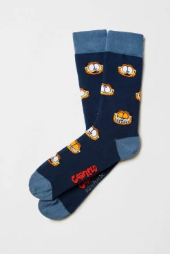 Besocks Meias|Meias-Meias altas Garfield em algodão orgânico na cor azul