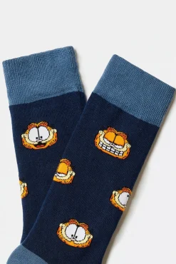 Besocks Meias|Meias-Meias altas Garfield em algodão orgânico na cor azul