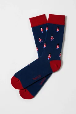 Besocks Meias|Meias-Meias de algodão orgânico marinho para gatos azul