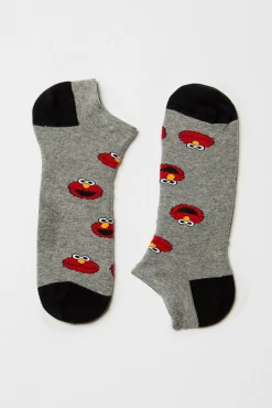 Besocks Meias|Meias-Meias meias de algodão orgânico da Vila Sésamo cinzento