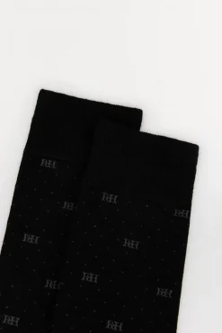 Pedro del Hierro Meias-Meias com logotipo esportivo Preto