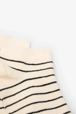 Cortefiel Meias-Meias curtas listradas Ecru