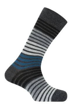 Punto Blanco Meias-Meias curtas riscas de lã e caxemira cinzento