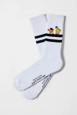 Besocks Meias|Meias-Meias esportivas altas da Vila Sésamo em algodão orgânico branco