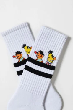 Besocks Meias|Meias-Meias esportivas altas da Vila Sésamo em algodão orgânico branco