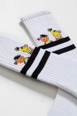 Besocks Meias|Meias-Meias esportivas altas da Vila Sésamo em algodão orgânico branco