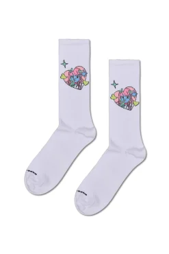 Happy Socks Roupa Interior|Meias-Meias esportivas da paz branco