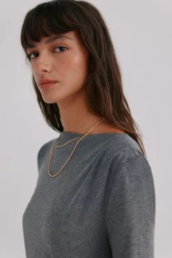 Hoss Intropia T-Shirts-Mercedes. Top drapeado Cinzento