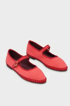 Flabelus Sabrinas-Mercedita de lino Vermelho