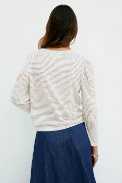 Hoss Intropia T-Shirts-Milena. Camiseta riscas Beige