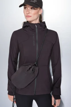 Dash and Stars Malas-Mini mala de ombro em nylon acetinado preto