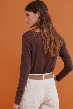 Hoss Intropia T-Shirts-Mirta. T-shirt com decote drapeado Castanho