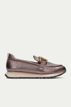 Hispanitas Sneakers|Calçado De Couro-Mocassim esportivo KANSAS com detalhes metálicos Castanho