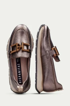 Hispanitas Sneakers|Calçado De Couro-Mocassim esportivo KANSAS com detalhes metálicos Castanho