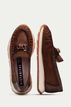 Hispanitas Mocassins|Calçado De Couro-Mocassim esportivo Kiowa e adorno KANSAS Castanho
