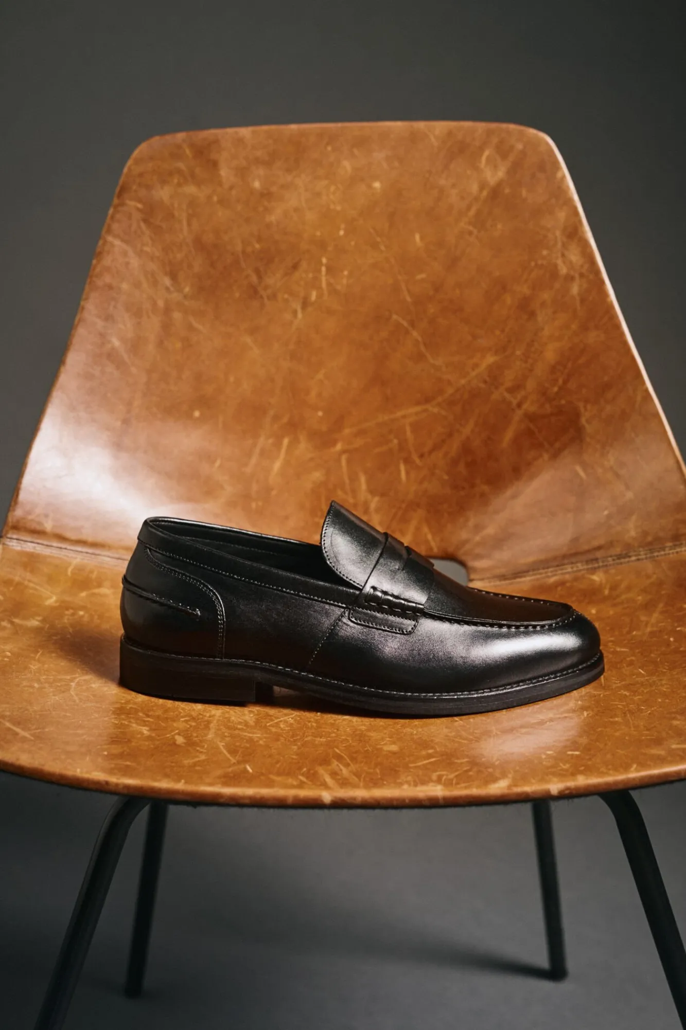 OOTO Sapato Social-Mocassim pele Preto